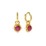 Ruby and pearl hoop earrings by Ottoman Hands 